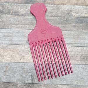 Vintage Goody Plastic Made in USA RED Textured Hair Pick Comb Lift 90’s 6.5”